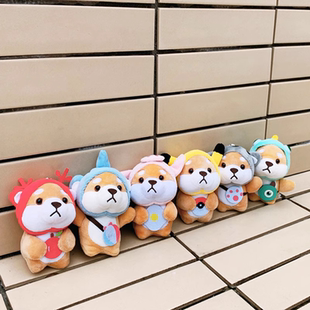 公司活动礼品秋田犬毛绒玩具柯基柴犬玩偶包包挂件结婚毕业伴手礼