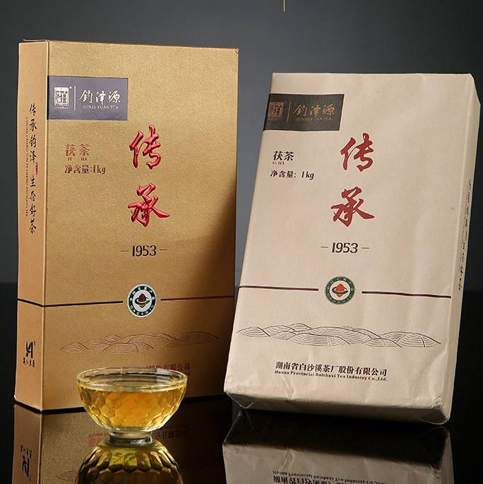 黑茶湖南安化白沙溪2021年传承金花茯砖茶有机黑茶钧泽源询价优惠