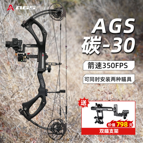 AGS碳30复合弓两种瞄具同时安装