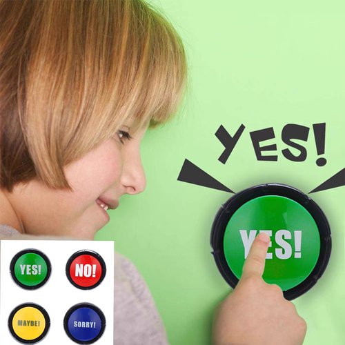 过家家便携发声按钮YES NO整蛊减压搞笑按压声音新奇玩具节日礼物