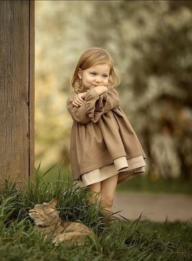 衿依纯亚麻连衣裙2025秋冬新款儿童裙子纯亚麻长裙宽松大pp裙4183