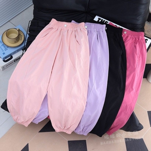 束脚裤 百搭宽松休闲夏季 灯笼裤 女童洋气速干弯刀男薄款 儿童学生裤