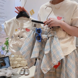 洋气卡通短袖 亲子王炸纯棉衣服时髦款 新款 爆款 上衣 女童2025年夏季