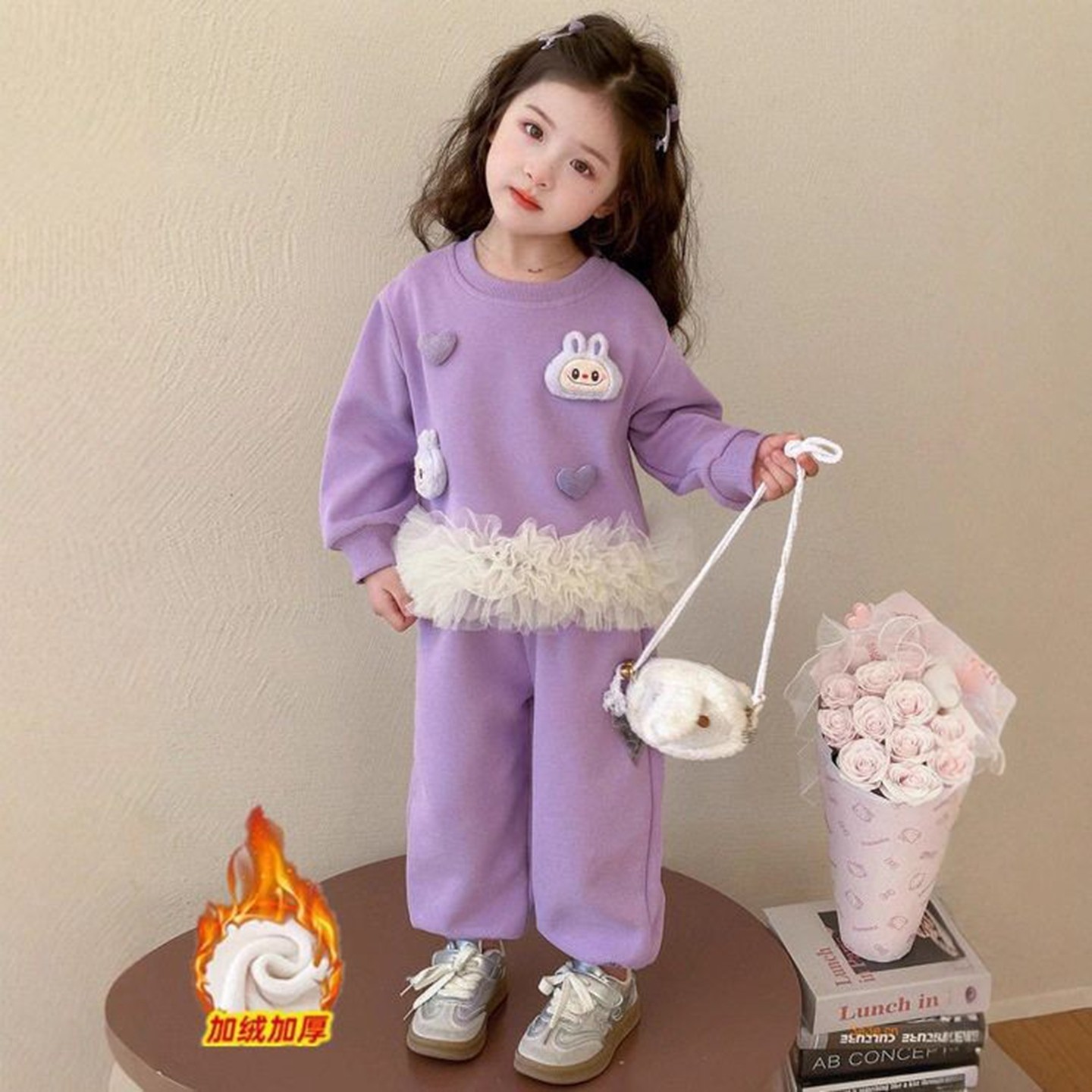 女童卫衣裙2025新款套装女宝宝加绒加厚洋气儿童卫裤秋冬两件套,童装/婴儿装/亲子装,套装,淘宝优惠券,粉丝福利购,淘宝优惠卷