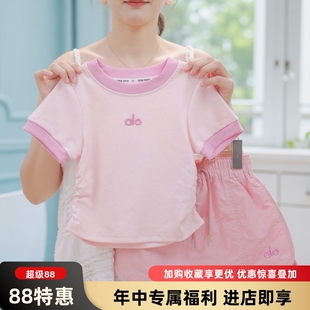 女童夏季薄款套装韩版宝宝纯棉短袖运动短裙裤撞色T恤两件套童装