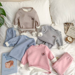 女童宝宝睡衣套装 儿童德绒保暖套装 家居服男童秋衣秋裤