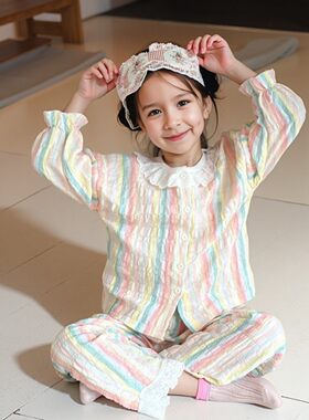 2025新品女童甜美花边睡衣家居服