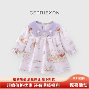 女童连衣裙春秋款 休闲裙子 纯棉儿童公主裙女宝宝洋气裙子婴儿长袖