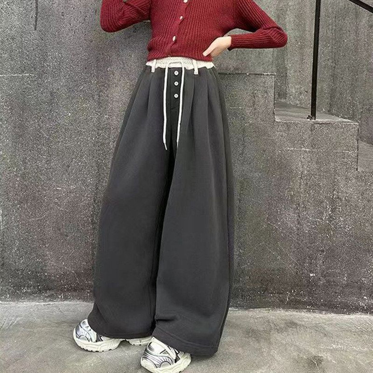 女童加绒裤子冬季宽松直筒休闲卫裤儿童中大童装秋冬加厚阔腿长裤,童装/婴儿装/亲子装,裤子,淘宝优惠券,粉丝福利购,淘宝优惠卷