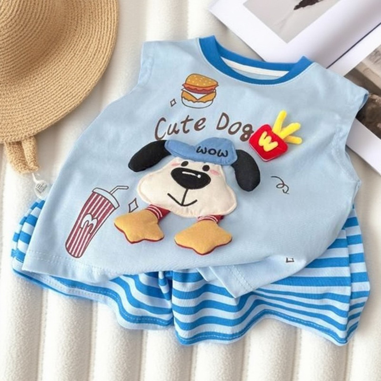 儿童衣服纯棉背心套装2025夏季新款男女童无袖短裤两件套宝宝卡通,童装/婴儿装/亲子装,套装,淘宝优惠券,粉丝福利购,淘宝优惠卷