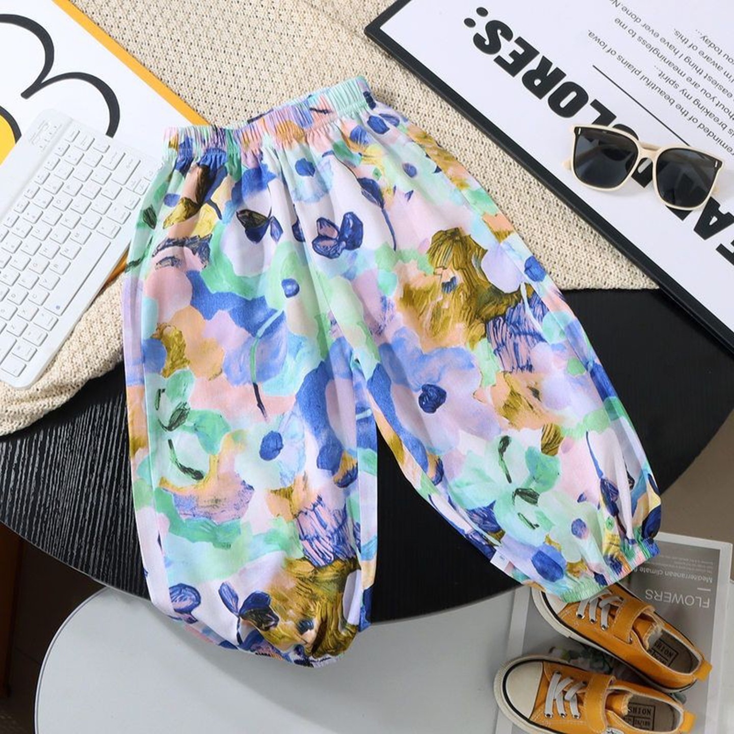 2025新品女童韩版莫代尔防蚊长袖束脚哈伦裤九分睡裤莱赛尔面料,童装/婴儿装/亲子装,裤子,淘宝优惠券,粉丝福利购,淘宝优惠卷