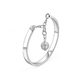 日韩S925纯银饰品送女闺蜜婚戒指环幸运珠七夕情人节礼物对戒尾戒