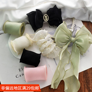 波浪边纱带丝带 手工DIY发饰绸带 超大蝴蝶结发夹头饰材料配件