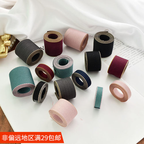 布艺双边棉带发饰蝴蝶结材料