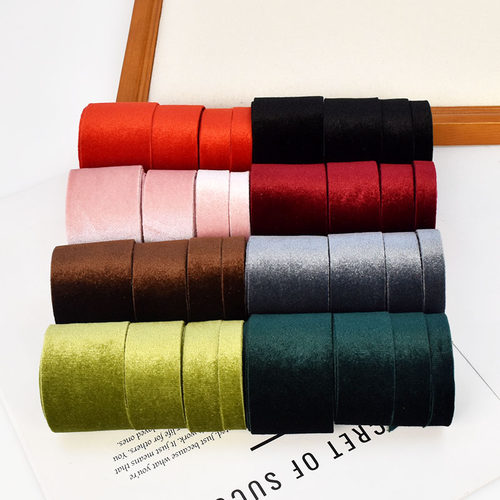 丝绒布艺丝带单面绒带 手工diy配件 发饰蝴蝶结饰品材料 服装辅料