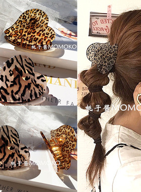 日本lattic同款inf网红发夹斑纹桃心抓夹少女心发卡女百搭头饰