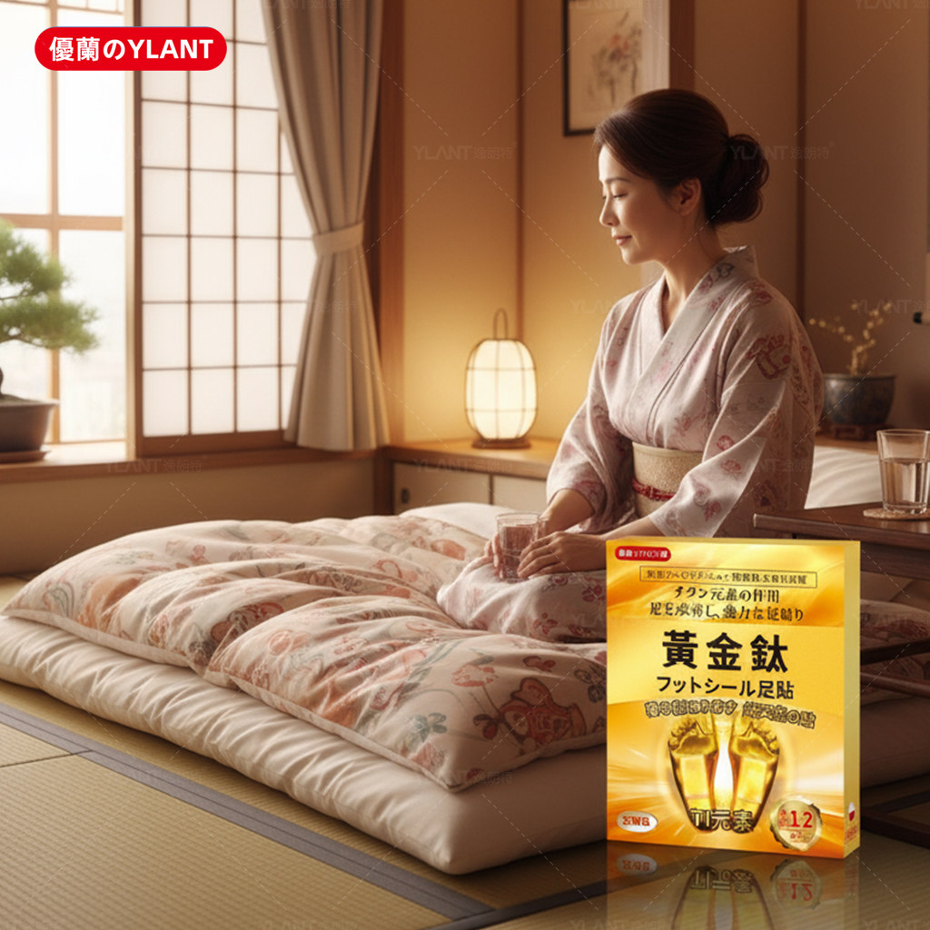 【日本进口】黃金鈦足貼12枚入睡前贴足部护理贴12片盒4盒一療程,居家日用,保暖贴/热敷贴,淘宝优惠券,粉丝福利购,淘宝优惠卷