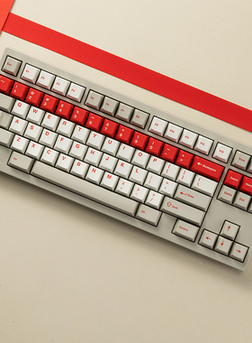 PBTfans Overtime热升华键帽pbt材质 beige复古灰白红原厂高度