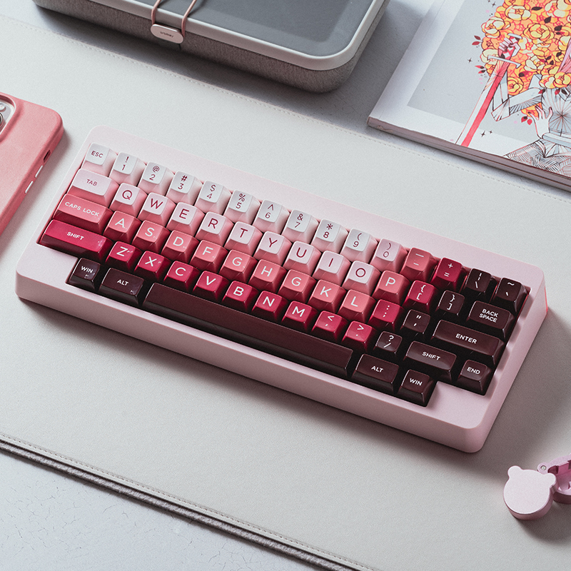 KBDfans客制化机械键盘JTK HSA ROUGE胭脂二色abs光面亮面键帽