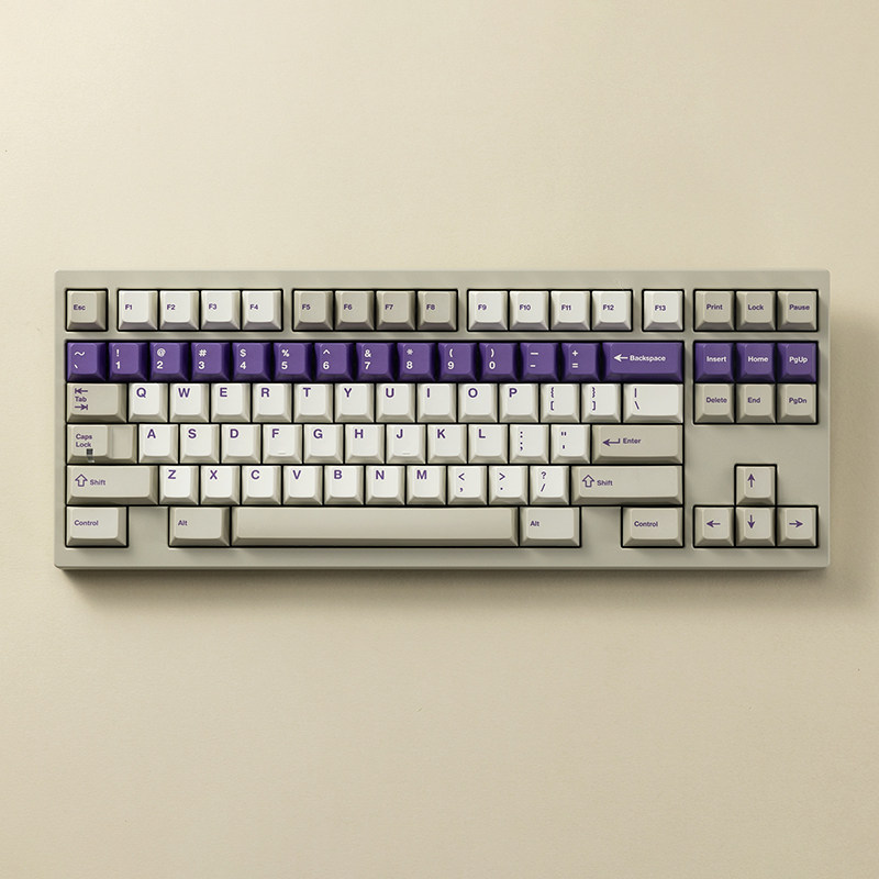 PBTfans Office Love热升华键帽pbt材质 beige复古灰白紫原厂