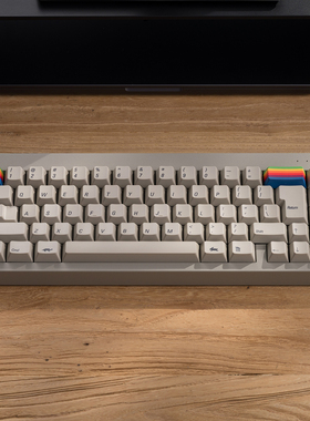 PBTfans 1984复古灰斜体热升华pbt玻璃微珠键帽客制化机械键盘