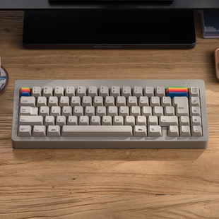 PBTfans 1984复古灰斜体热升华pbt玻璃微珠键帽客制化机械键盘