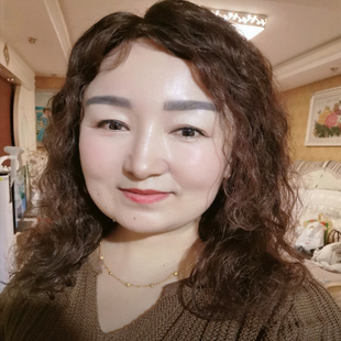 无刘海中分羊毛卷头顶补发片遮白发增发真人发卷发蓬松羊毛卷