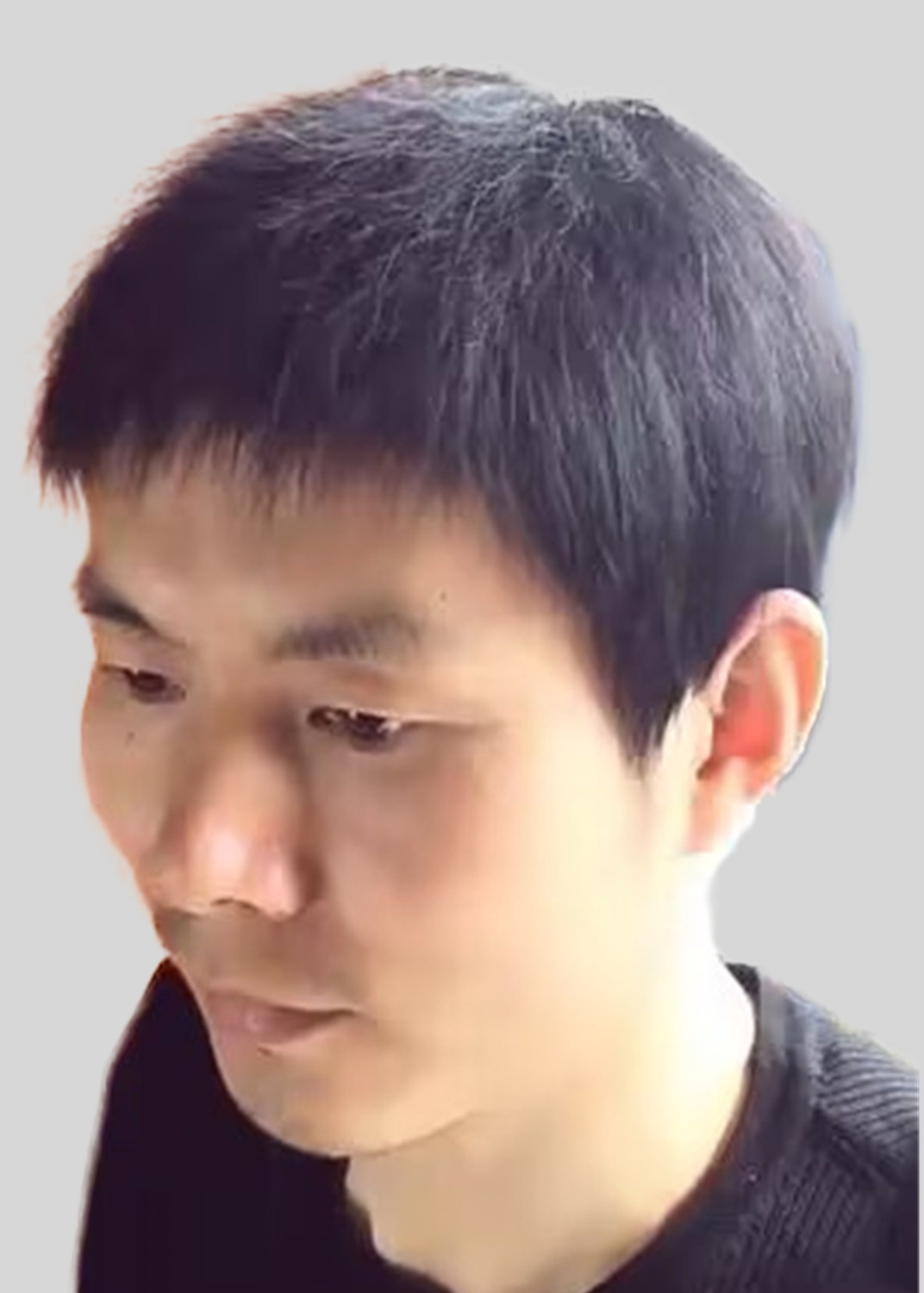 小函中老年假发短发寸头轻薄透气男士真发假发发套军训假发身份证