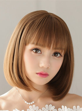 齐刘海梨花逼真假发女短发