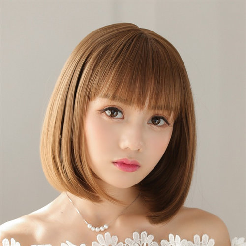 齐刘海梨花逼真假发女短发
