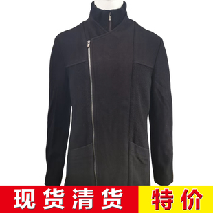 超低特价现货 公价5900 国内设计师品牌 E 秋冬黑色厚毛呢大衣