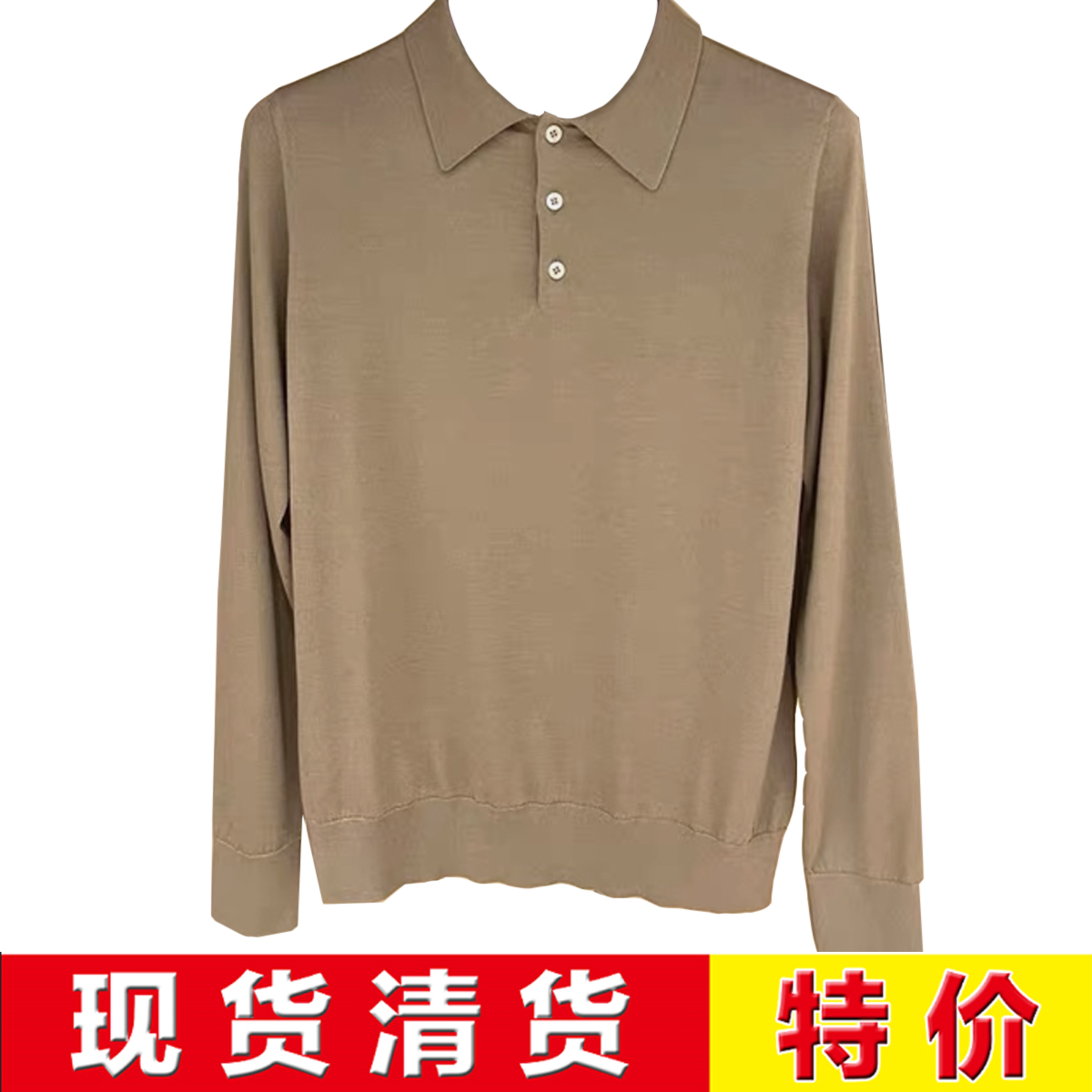 现货清货意大利顶吉品牌Andre Maurice 秋冬咖色羊绒针织衫毛衣