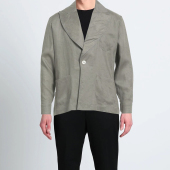 春夏 舒适透气 男士 意国原产 西服 亚麻 军绿色 调货 老钱风