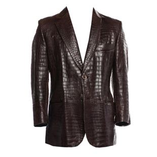 公价550000 法国醉鼎吉 ZILLI 秋冬 奢华鳄鱼皮皮衣夹克