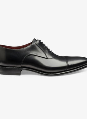 公价5500 英国著名一线 LOAKE 黑色头层牛皮 固特异 三接头牛津鞋