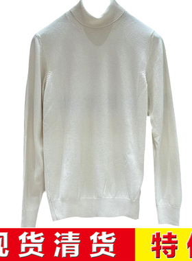 现货清货意大利顶吉品牌Andre Maurice 秋冬白色羊绒针织衫毛衣