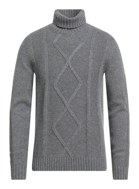 公价9800 高端一线 Gran Sasso 25秋冬 BC同款灰色山羊绒高领毛衣