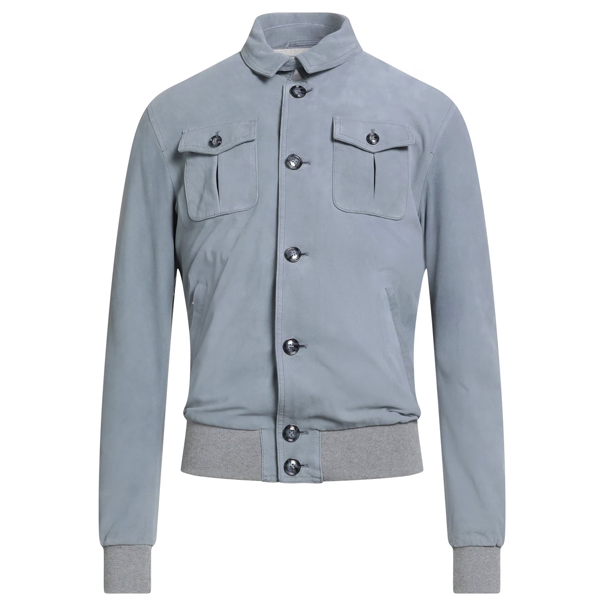 那不勒斯高端一线 B 秋冬 纳帕蓝灰色羔羊皮 皮衣