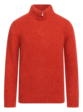 意大利产 小BC 经典一线 E 秋冬 橙红色 山羊绒 立领毛衣