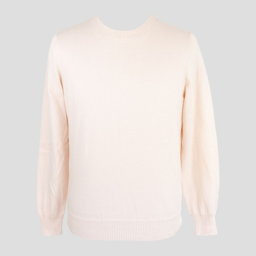 意大利一线 GRAN SASSO 秋冬毕备浅粉色100%山羊绒老钱风针织毛衣