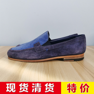 现货特价清货 * ** 春夏 蓝色 磨砂皮乐福鞋