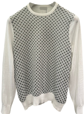 意大利醉顶吉仅低于LP COLOMBO秋冬撞色编织圆领海岛棉真丝针织衫