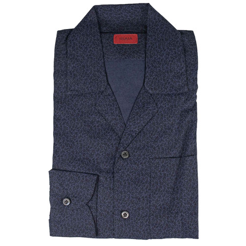 公价7500 那不勒斯顶吉 ISAIA 四季 藏蓝色 花纹 海岛棉 长袖衬衫