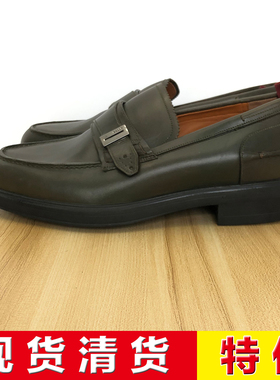 公价6900 瑞士知名一线 B 四季 金属搭扣 深绿色头层牛皮 乐福鞋