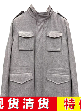 现货清货 意大利顶吉品牌 Andre Maurice 秋冬灰色羊毛夹克