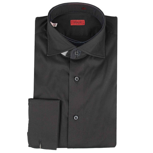 公价6200 那不勒斯顶吉 ISAIA 四季 黑色 海岛棉 长袖衬衫