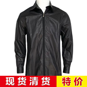 衬衫 洛克菲勒肯尼迪家族 黑色海岛棉拉链门襟长袖 四季 贵族王室