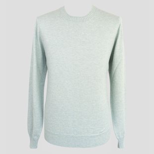 秋冬毕备 SASSO 浅绿山羊绒老钱风针织毛衣 GRAN 意大利一线