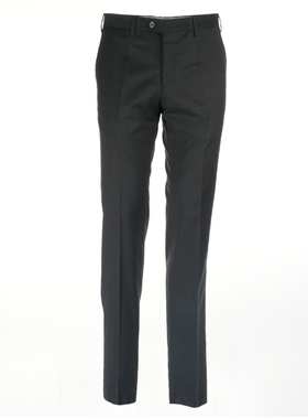 公价5500 意大利顶吉超一线M四季深灰色新西兰羊毛略修身手工西裤