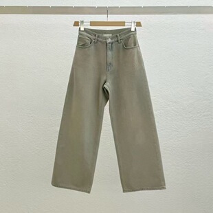 现 26春季新款韩国东大门STATEMENT 水洗色做旧直筒牛仔裤